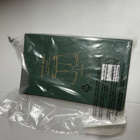 J Crew Boxer Brief Men's XS Blue White 4 Inch Inseam Stretch Cotton ONE PAIR NEW - Picture 2 of 5